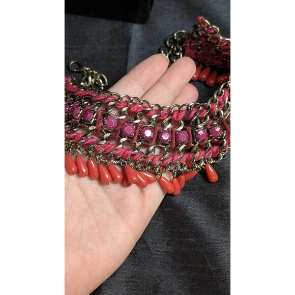 3 for $30 vintage 90's mixed media statement necklace - large thick - Picture 6 of 9